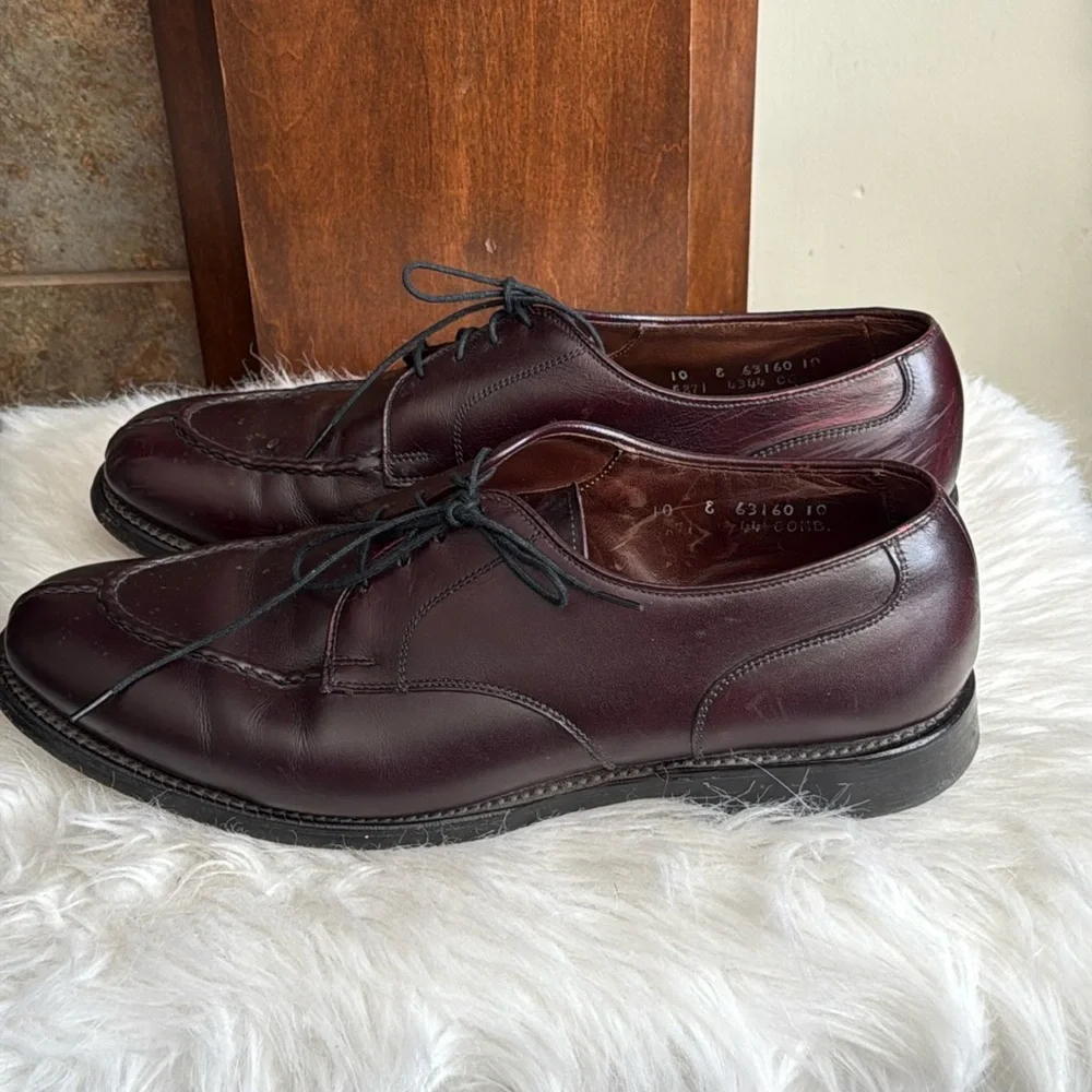 Allen Edmonds Brandywood Split Toe Deep Oxblood Brown Tie Shoe size 10